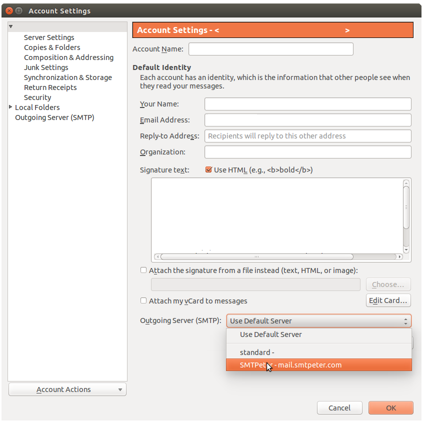 Set SMTP server Set SMTP server